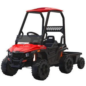 New UTV off Road Children Motor Car with Trailer Kids Agriculture Rechargeable Car Ride on Vehicles 4 Whieels Electric Car