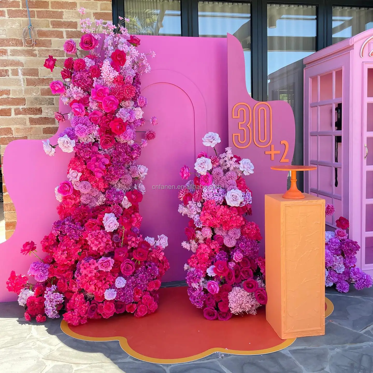 New Product Beautiful Floral Artificial Flowers Backdrop Frame