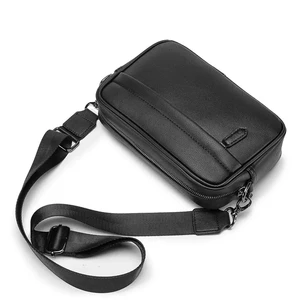 Minimalist Square Casual Makeup Pu Leather Sport Side Chest Sling Crossbody Luggage Travel Shoulder Messenger Bag for Men Women
