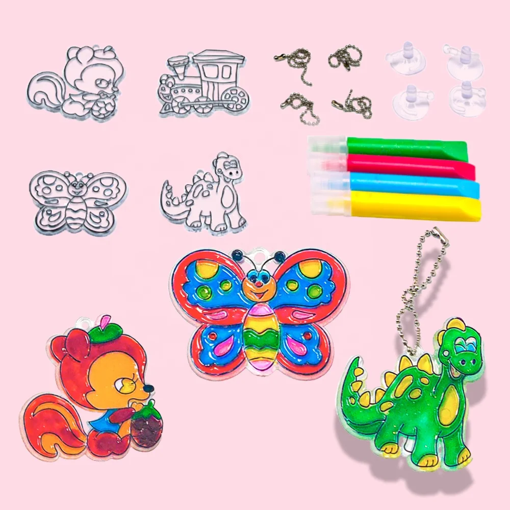 4PK Ловец Солнца Набор для рисования для детей пластиковые темпера изобразительного искусства и поделки для Декор окна