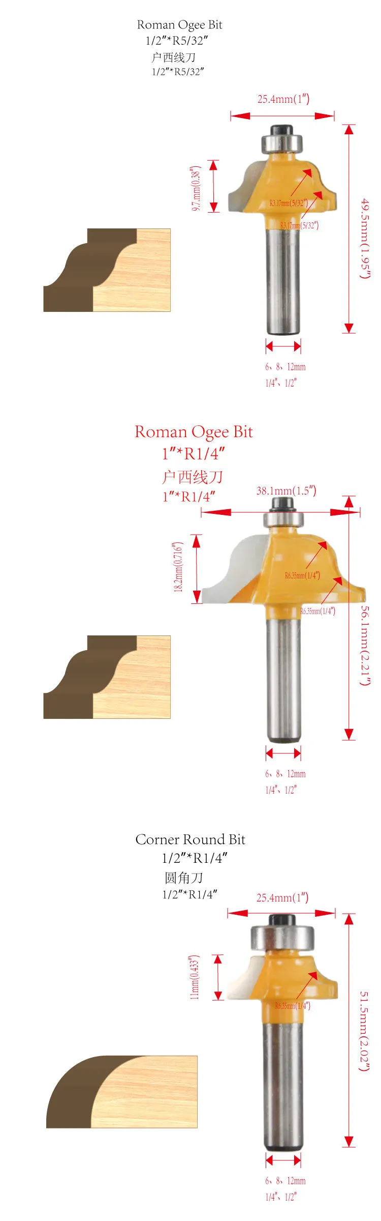35pcs Router Bits Set Tool Set With Carrying Case Woodworking Tools Cnc