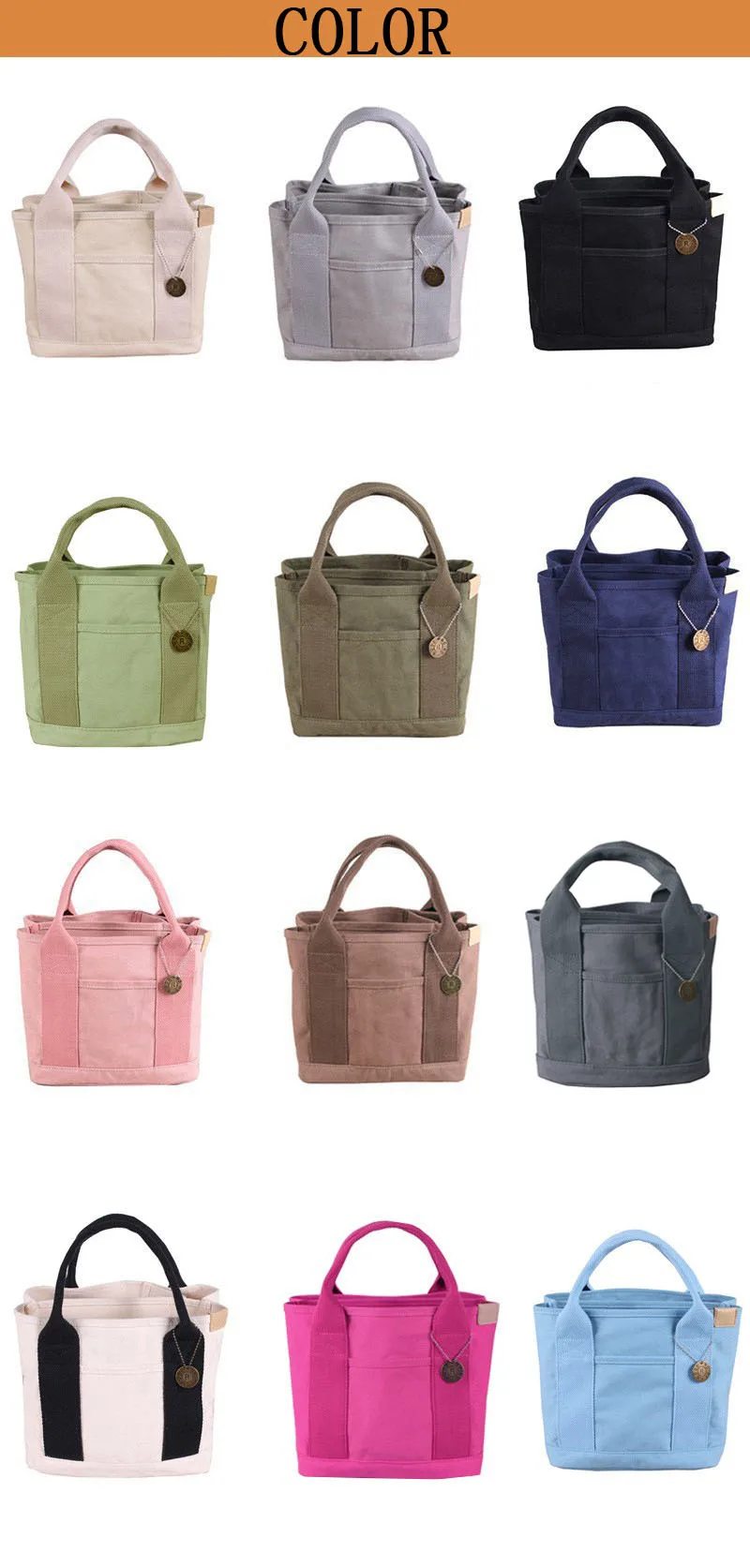 High Quality Orderly Sewing Thick Cotton 12OZ Lunchbox Recycle Eco Bag Custom Logo Cotton Canvas Tote Bag supplier