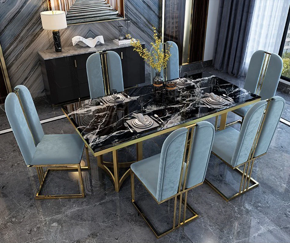Luxurious Dining Experience with Modern Rectangular Table
