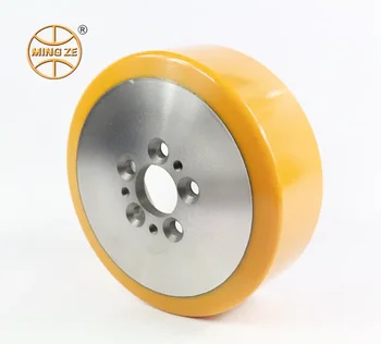 China Wheel Caster Factory Industrial Electric Forklift Truck Drive PU Wheel Heavy Duty Durable Polyurethane on Cast Iron Wheel