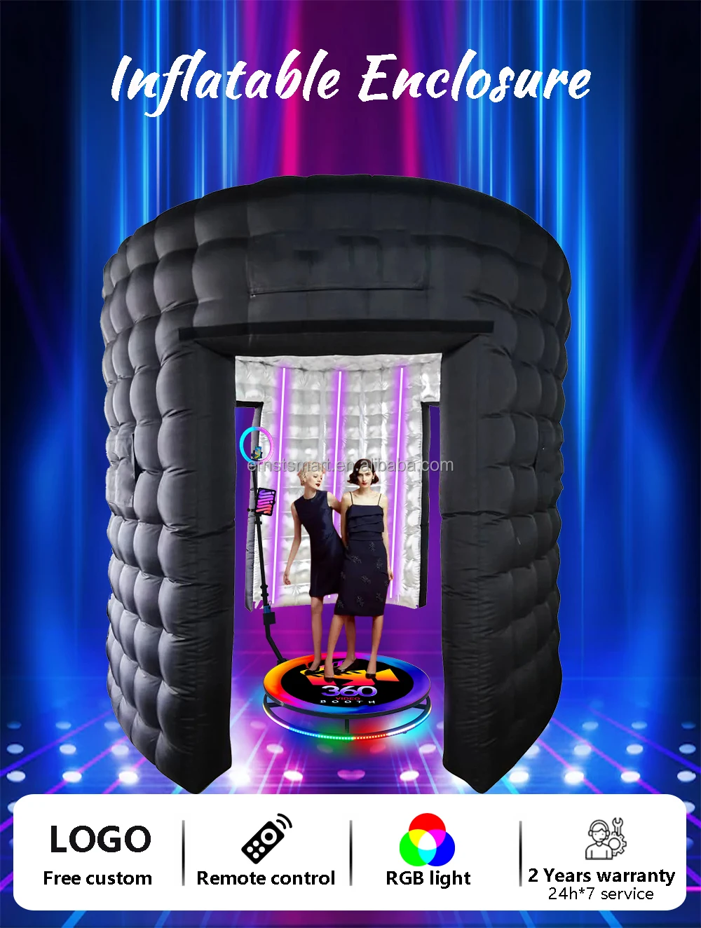 Inflatable Led Photo Booth Tent 10x10 Customized Pop Up Portable Blow