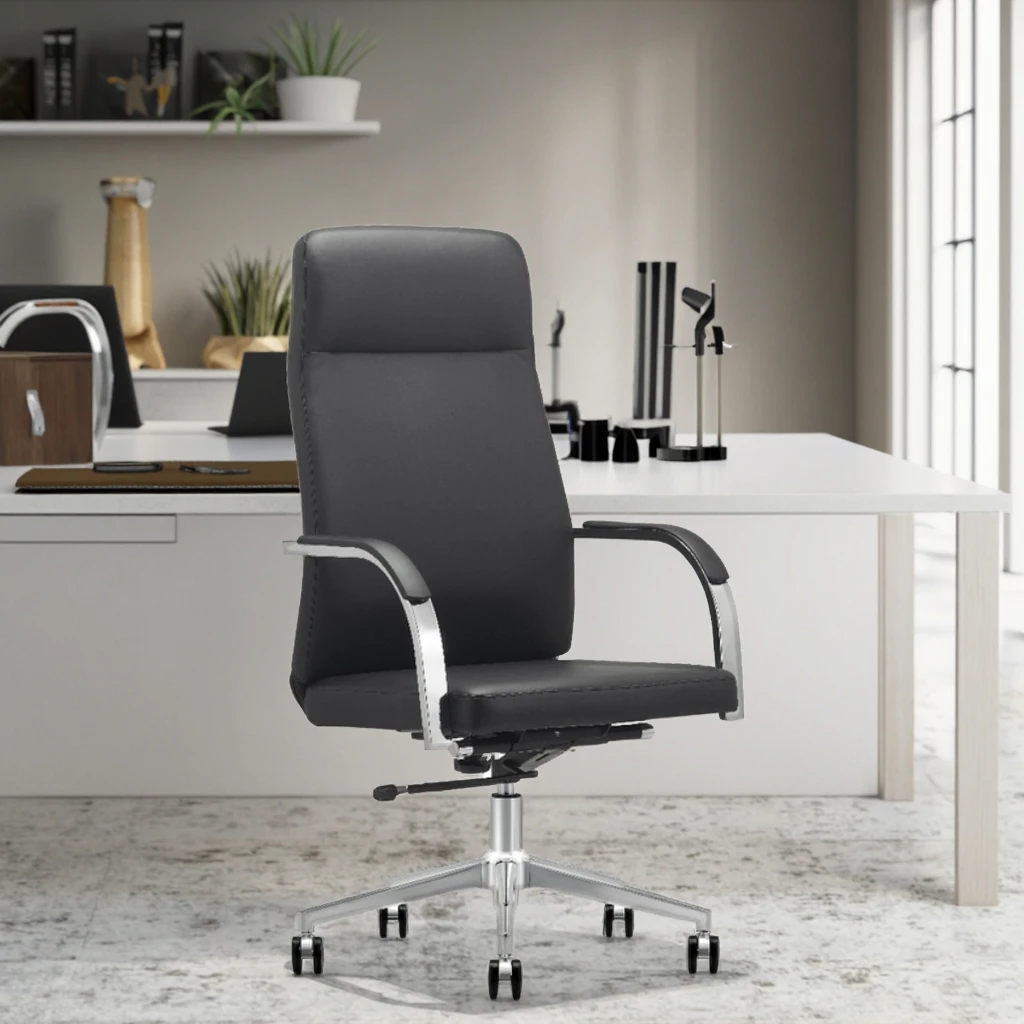 Ergonomic Conference Chair Waterfall Seat Edge Steel Reinforced Arms Height Adjustable Business Furniture 6