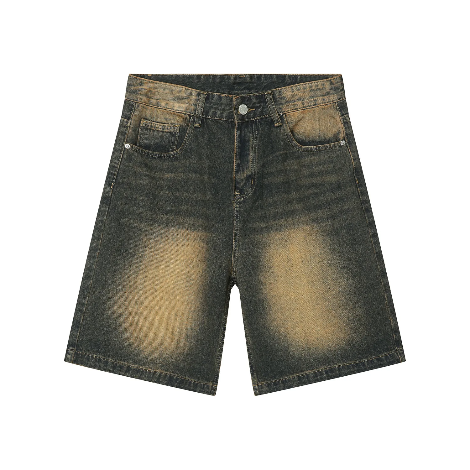Hoge kwaliteit retro baggy denim shorts jeans heren losse pasvorm heren jorts_voghion.com
