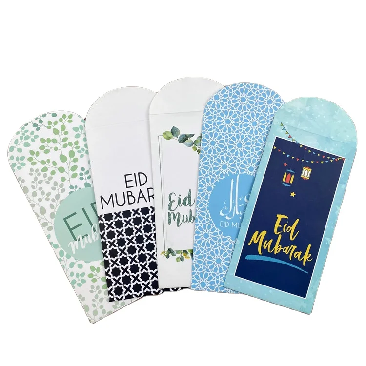 Custom Logo C5 C6 Business Envelope Full Color Printed Lucky Festival Money Envelopes New Design for Eid Greeting Packaging