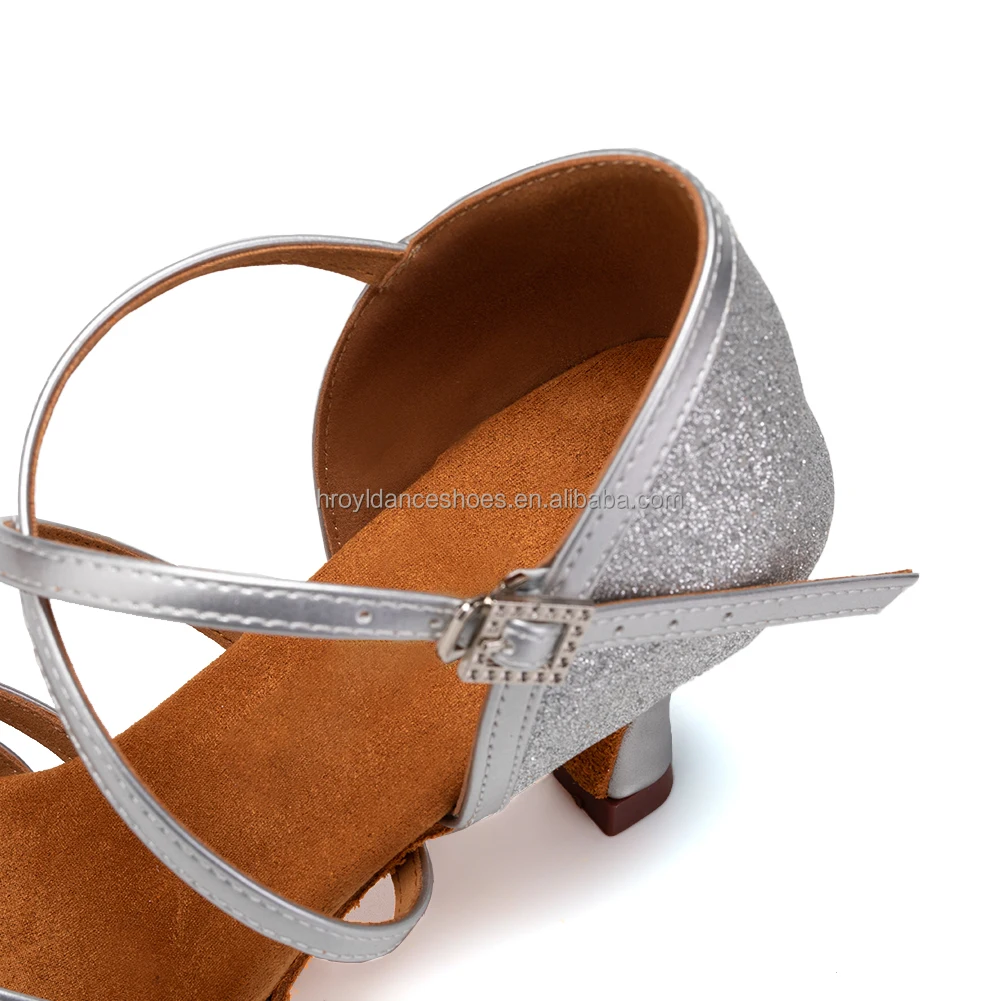 L3018(310) Women's New Gold 7.5cm High Heel Leather Slim Heel Dance