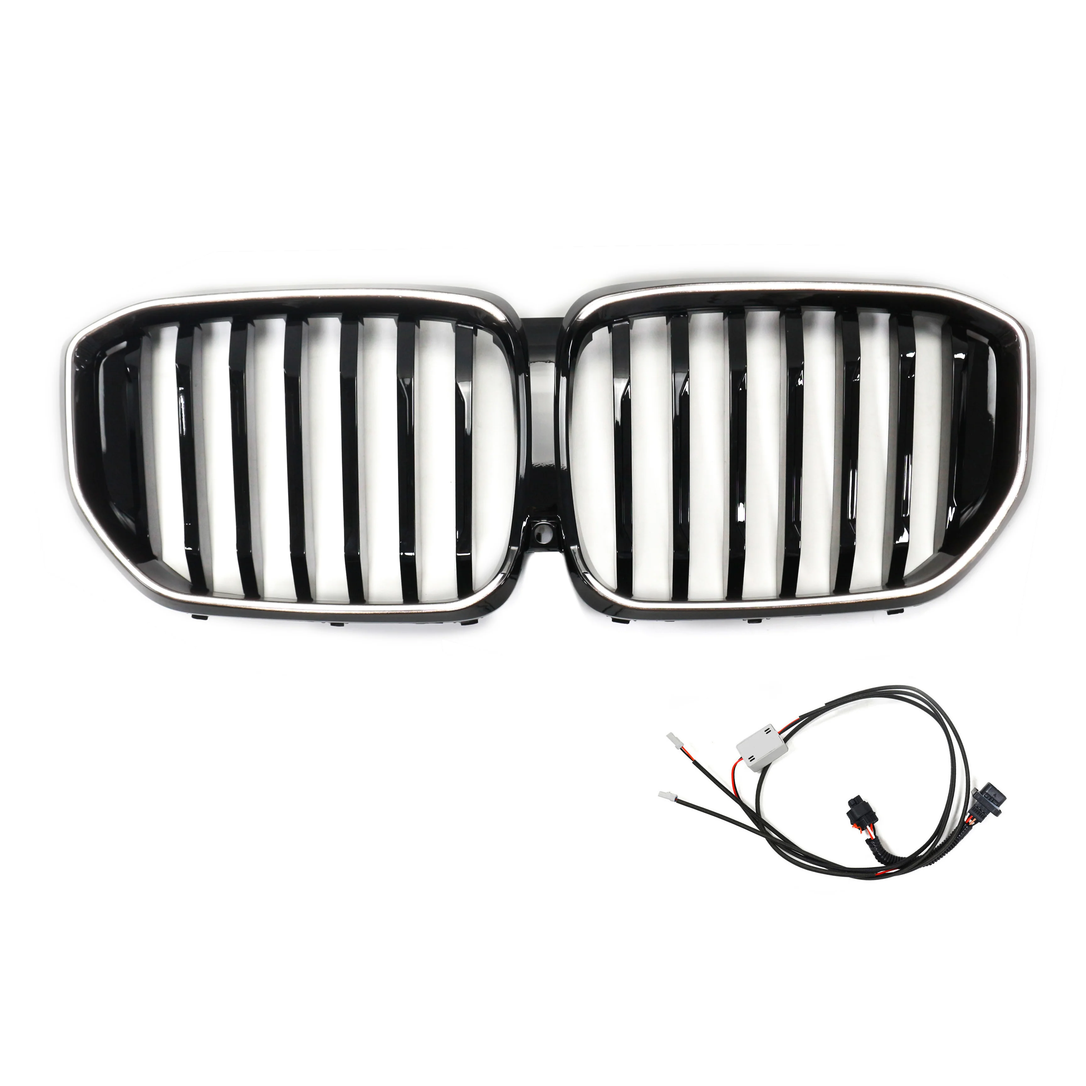 X5 G05 G18 LED ABS Chrome Grill Single Line Gloss Black Front Grilles for BMW 2023-2025