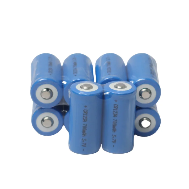 بطارية ليثيوم أيون من نوع RCR123A، جهد 3.7 فولت، سعة 700 مللي أمبير في الساعة، قابلة لإعادة الشحن، خلية بطارية ليثيوم-أيون من نوع CR123A