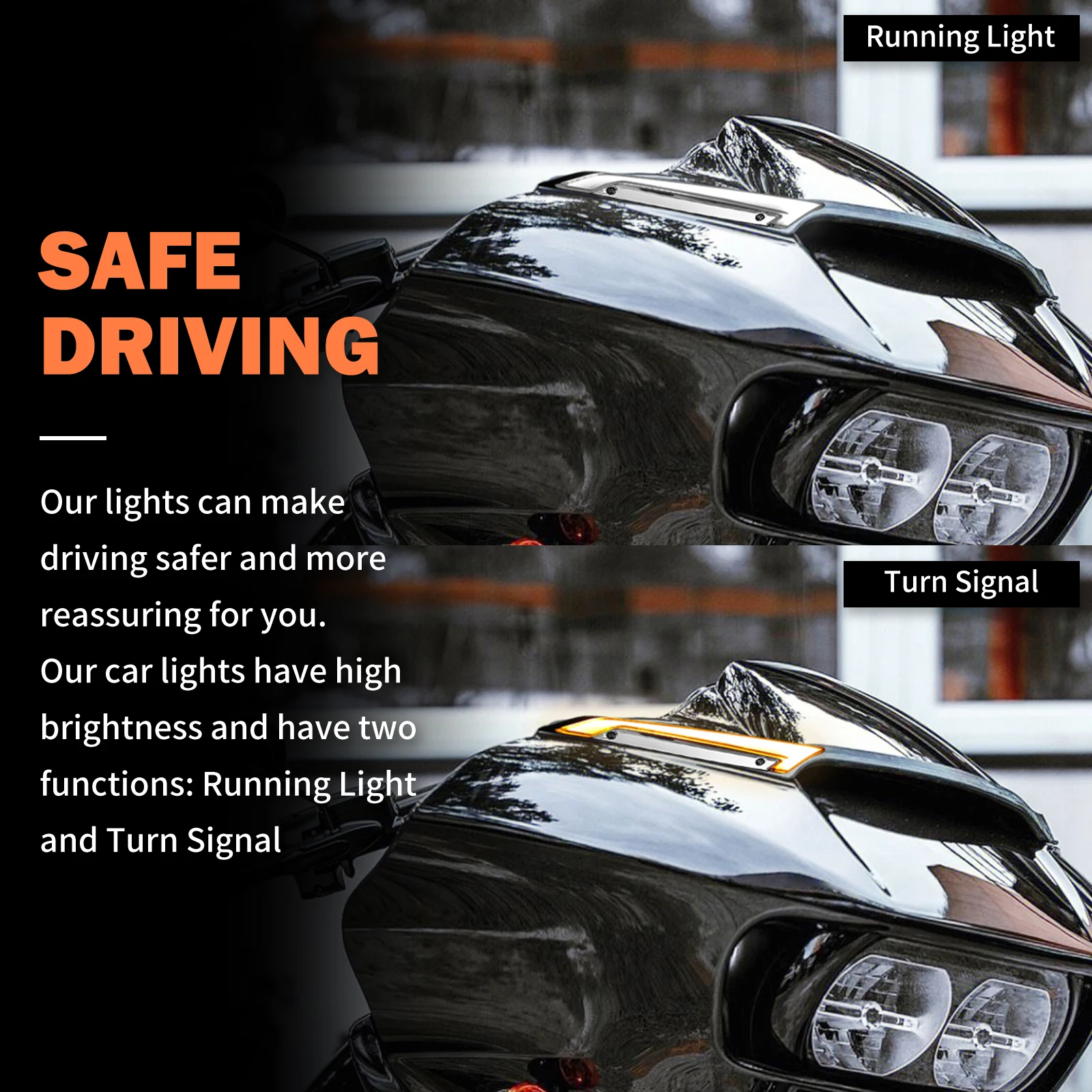 Motorcycle Fairing Windshield Trim Led Lights For Harley Touring Road Glide Fltrx Windscreen