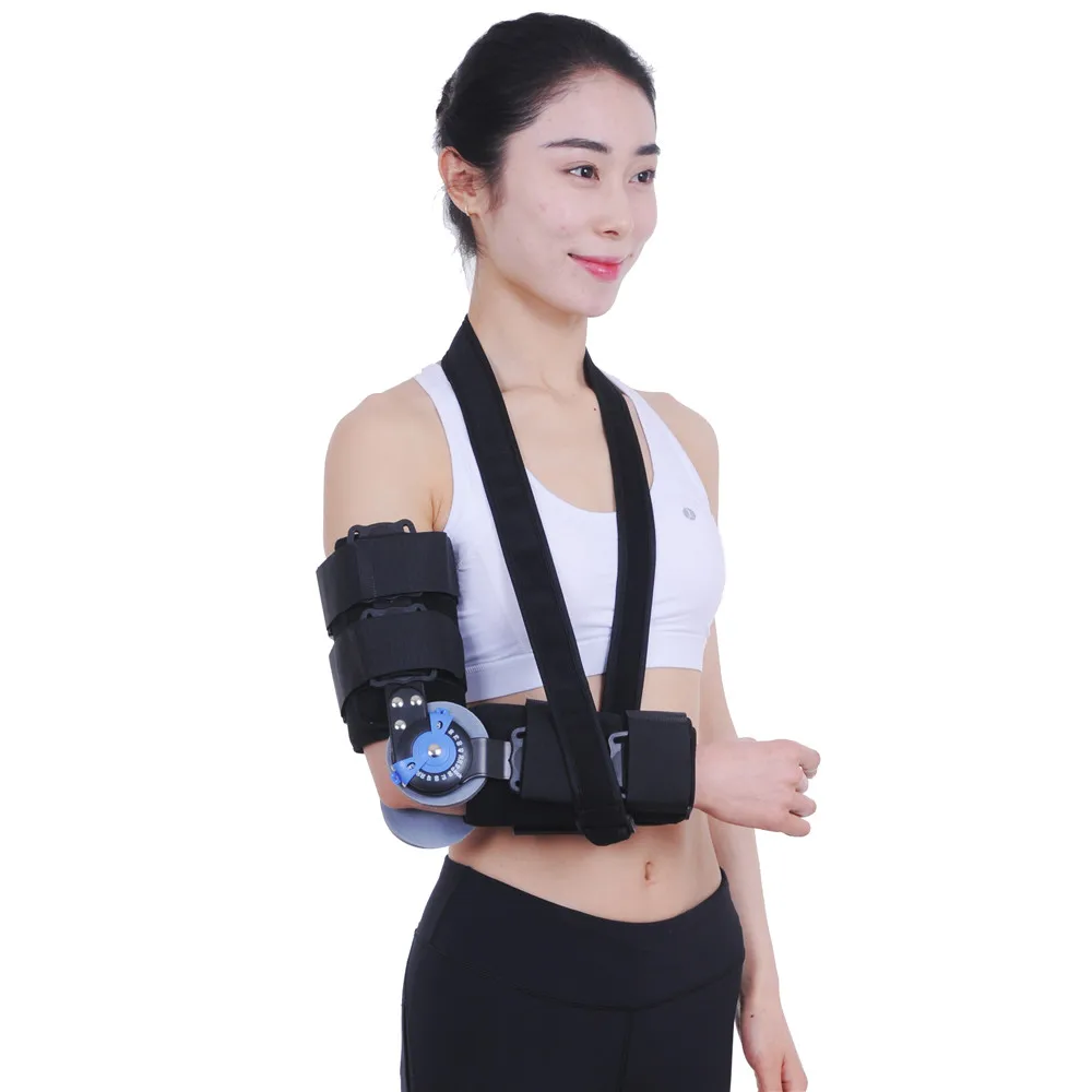 Adjustable Hinged Rom Elbow Support Brace For Post Op Fracture Medical
