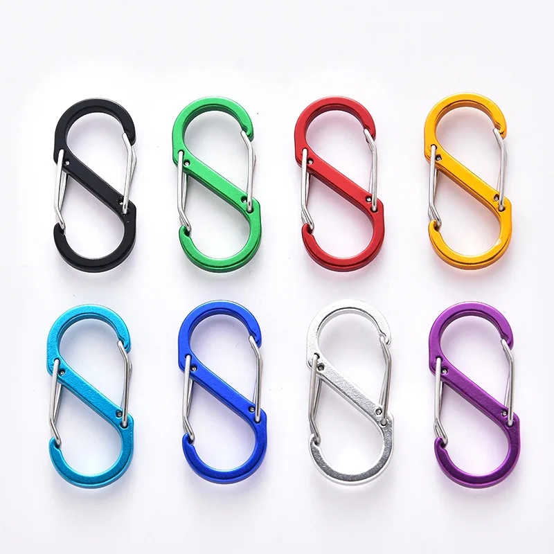 Custom small camping hammock loading buckle keychain snap hook s biner aluminum alloy key carabiner