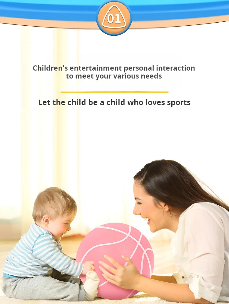 Toy Basketball Silent Bouncy Ball Pu Material Basketball Kids Adult
