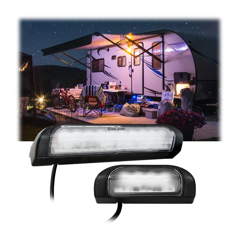Dual Color Led RV Exterior Light 12V/24V 9W Wide Angle Led Sence Light for RV Trailer Camper Awning
