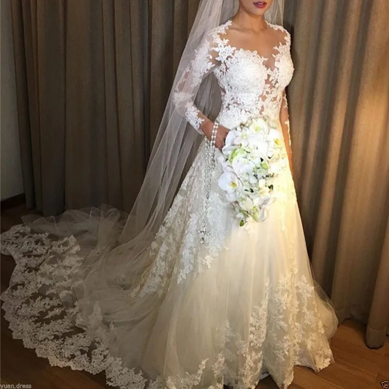 Vestido de noiva Lace And Tulle Bride Wedding Dress 2023 Princess Tube Top  Beading Wedding Gown Custom-made