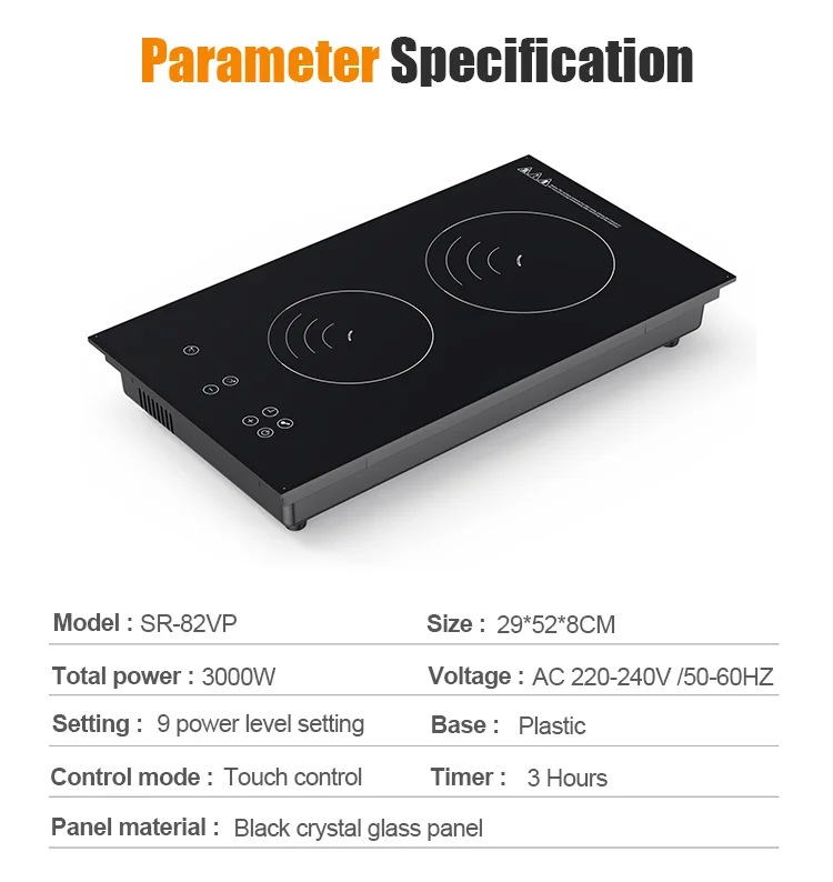 Good Seller 3000w Dual Overheating Induction Cooktop Kitchen Stove