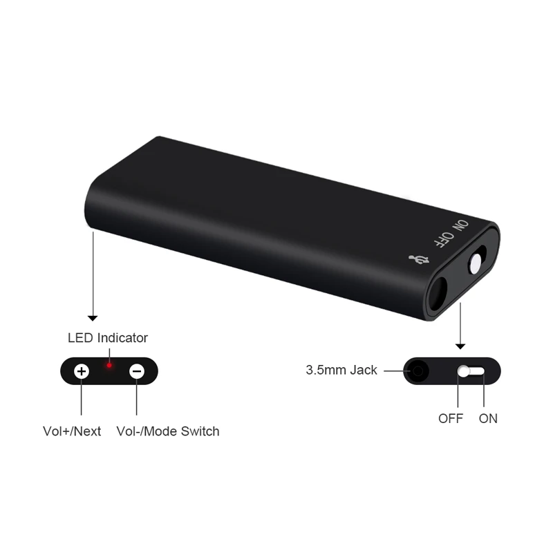 Digital Voice Recorder Support Audio Activated   MP3 Player 192kbps Audio Sound Recording Device