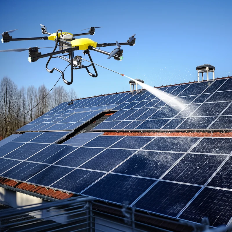 Drone Joyance de Alta Produtividade para Limpeza de Painéis Solares em  Telhados e Fachadas com Altura de Voo de 150m