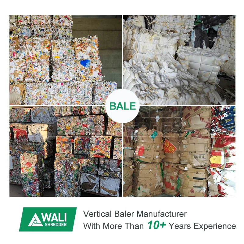 Manual Vertical Hydraulic Baler Machine for Cardboard Straw Pet Bottles Plastic Film Waste Paper Sponge Baling Press Machine
