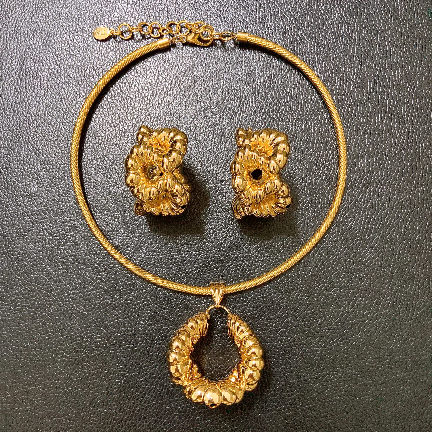 Zhuerrui Brazil Gold Jewelry Wholesale Ladies Party Necklace Jewelry Set  18K Gold Plated Luxury Bridal Accessories