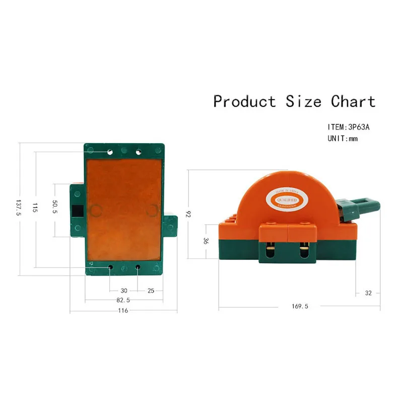 3 Phase Type Double Throw Knife Switch Change Over Electrical Blade Knife Switch with Copper Material