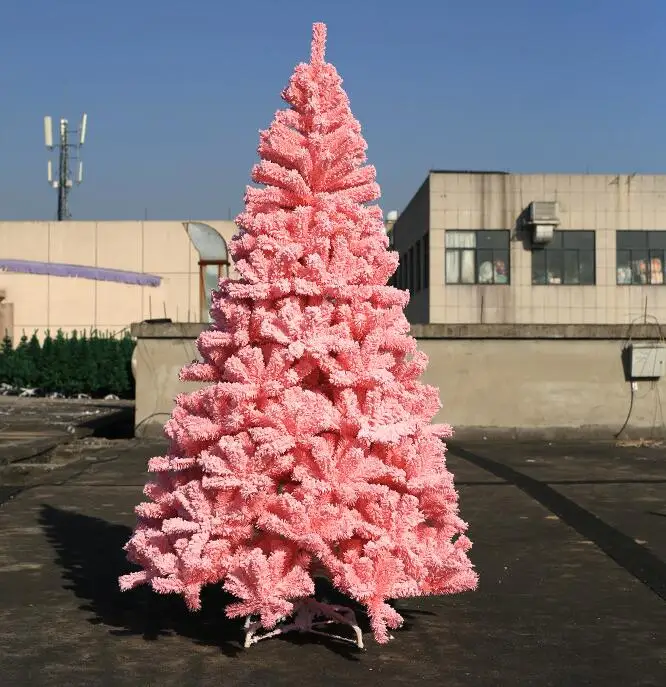 150cm Xmas Tree Pink Color Party Home Decorations Outside Artifical Flocked INS Style Mini MOQ Fast Delivery Pink Christmas Tree