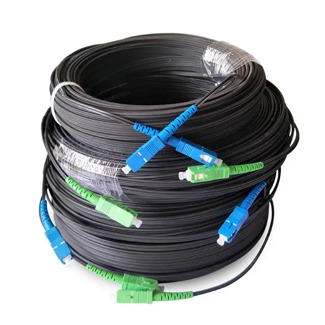 Спусковой кабель sps s/s sc/apc-sc/apc 9/125 g.657a1 150m черный lszh ftth drop cable patch cord черный цвет и белый цвет