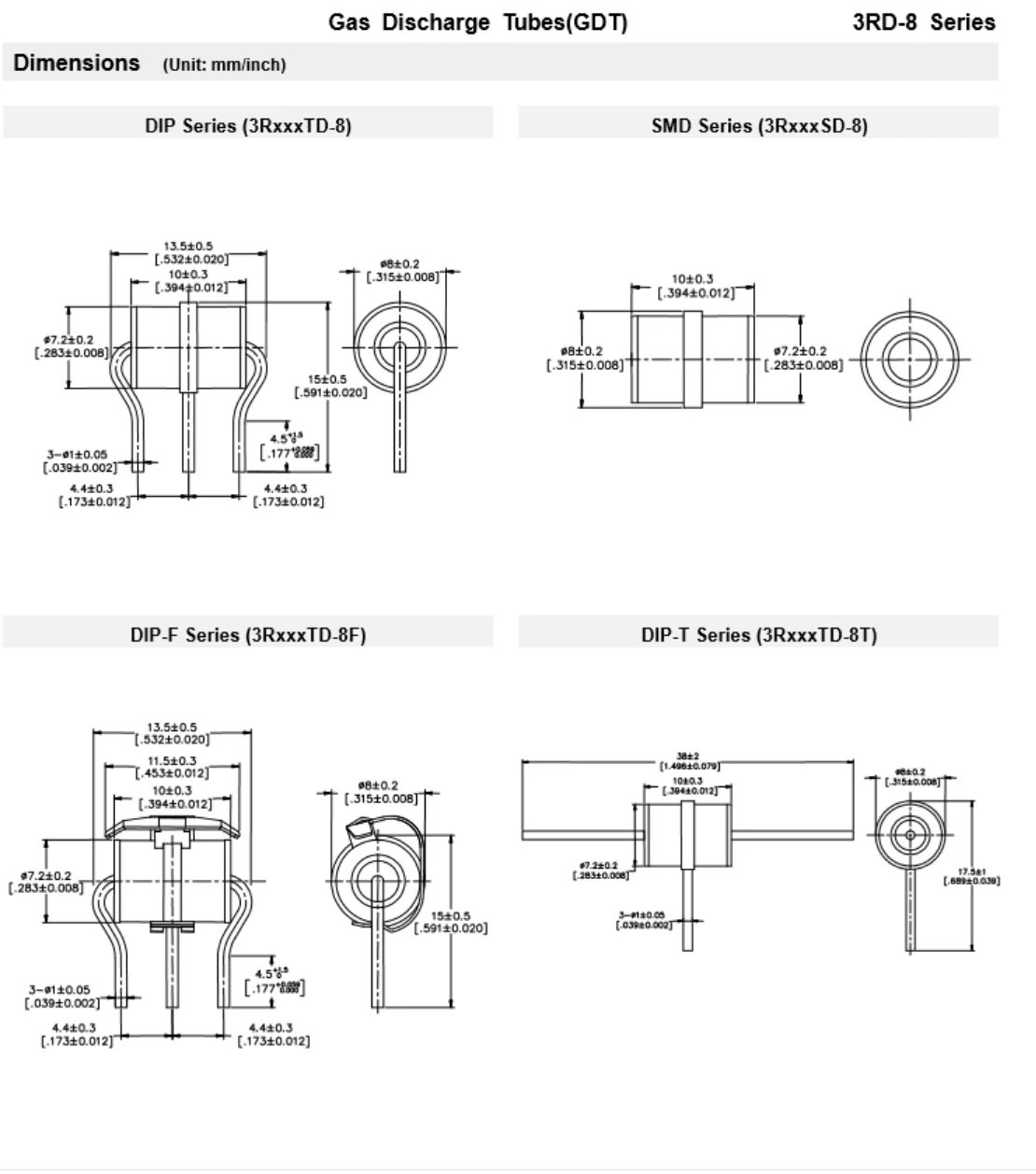 Ruilon Gas Discharge Tube Gdt 3r600td8 Dual In Line Package Buy Dip