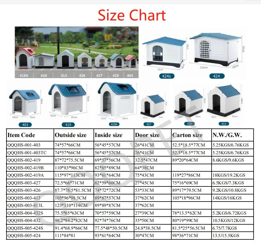 Luxury Dog House Series Outdoor Usage Large Size Removable Rainproof