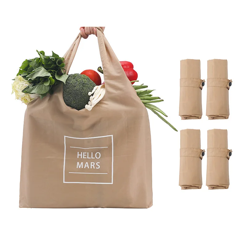 Portable Waterproof Custom Printing Eco Friendly Folding Reusable Foldable Shopping Bag Polyester Tote Bags for Grocery