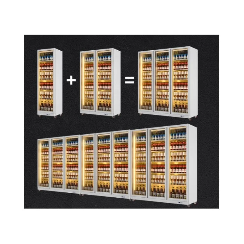 Large Capacity Fridge Commercial Refrigeration Equipment Supermarket Bottle Drinks Cold Water Beer Showcase Cabinet Fridge