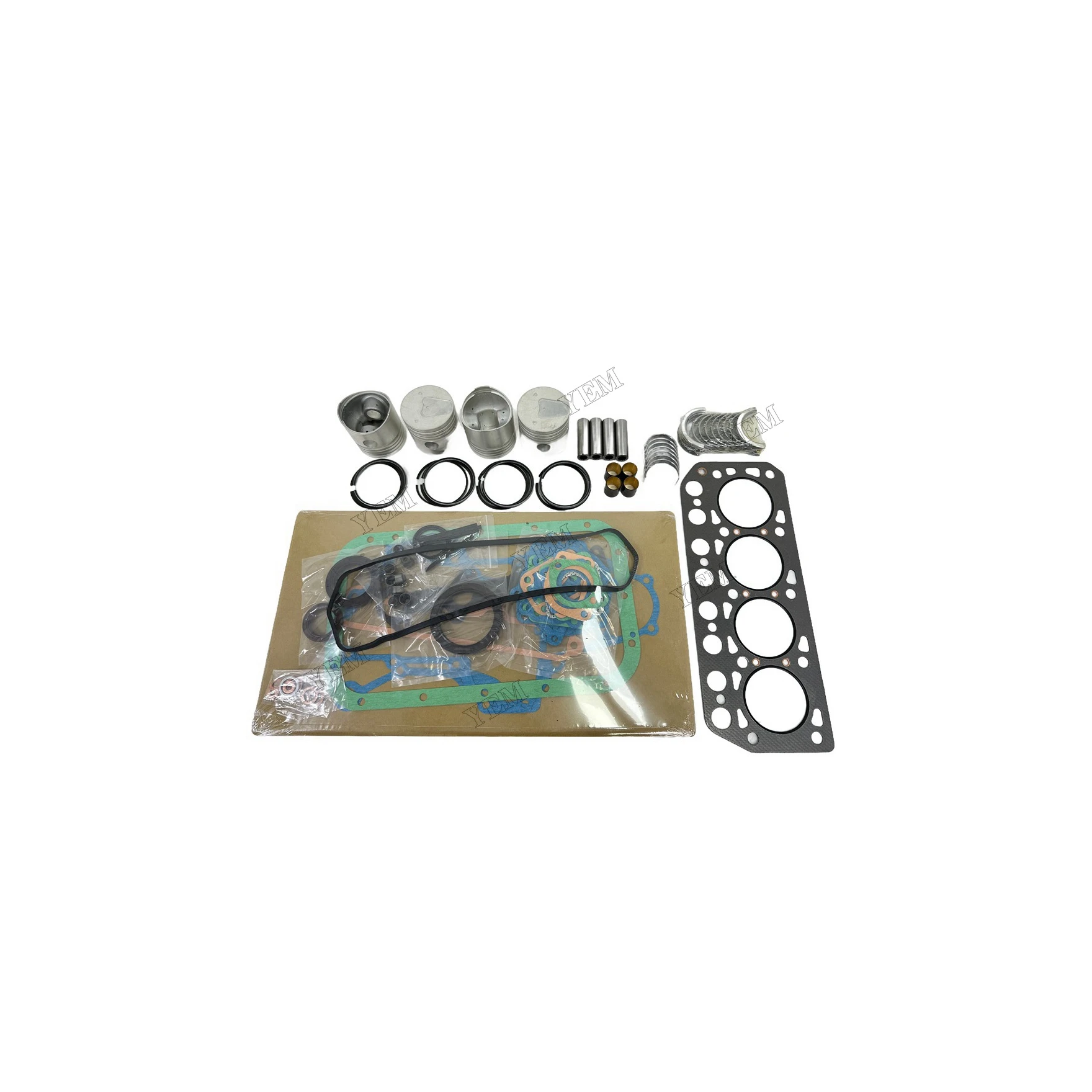 Repair Kit With Full Gasket Set Piston Rings Bearings Compatible for Mitsubishi K4Ds Heavy Equipment Engine Parts