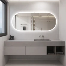 Customized hotel large sized smart bathroom makeup mirrors with led light for customers bath mirrors