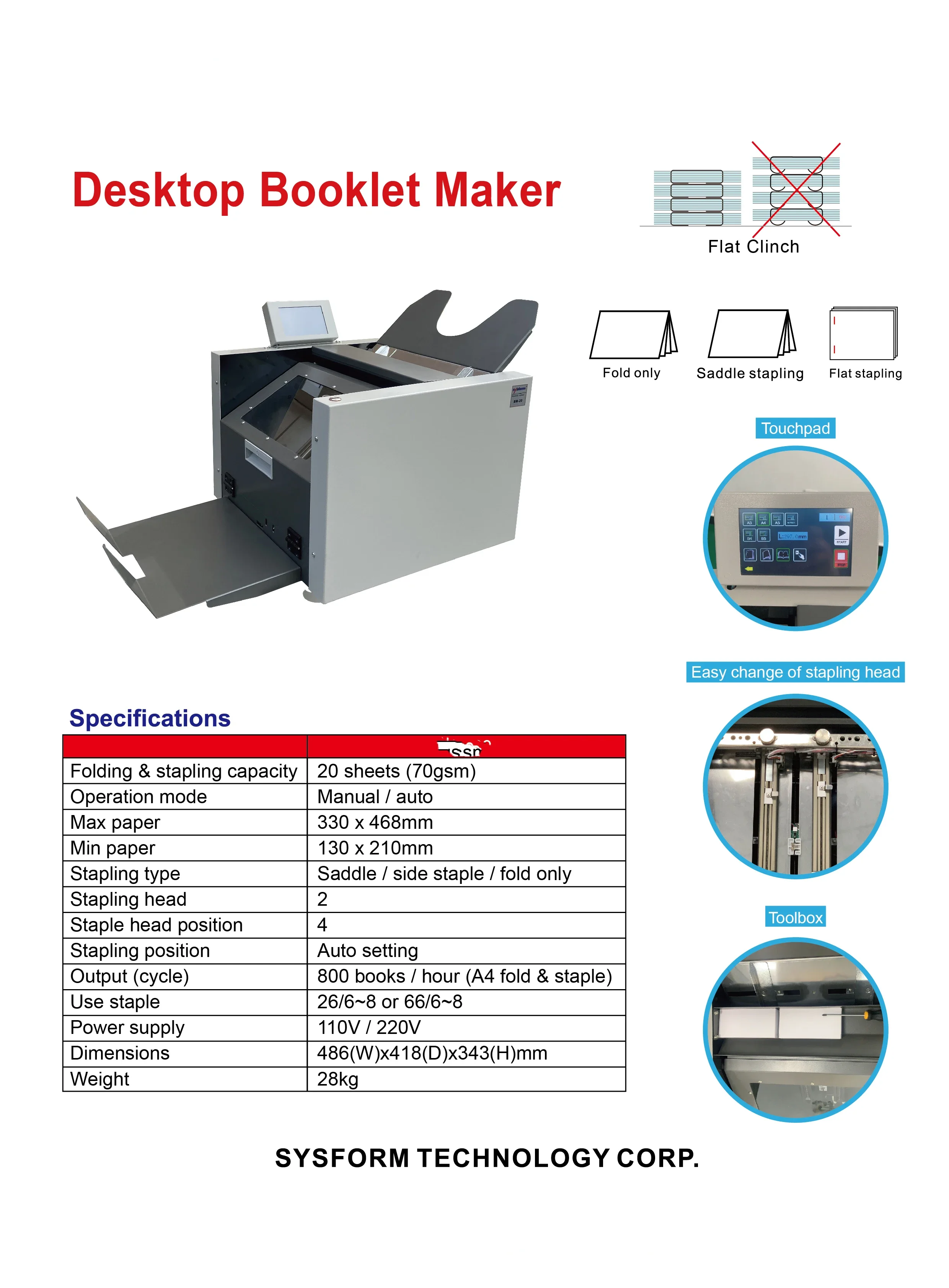 A3 A4 Booklet Making Machine Paper Folding and Wire Binding Machine ...