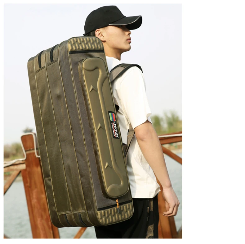 Yuzhiyuan 90cm canvas 3-layer fishing bag rod bag fishing tackle