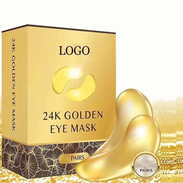 24K Gold Eye Mask 15 Pairs Puffy Eyes Dark Circles Treatments Look Less Tired Reduce Wrinkles and Fine Lines