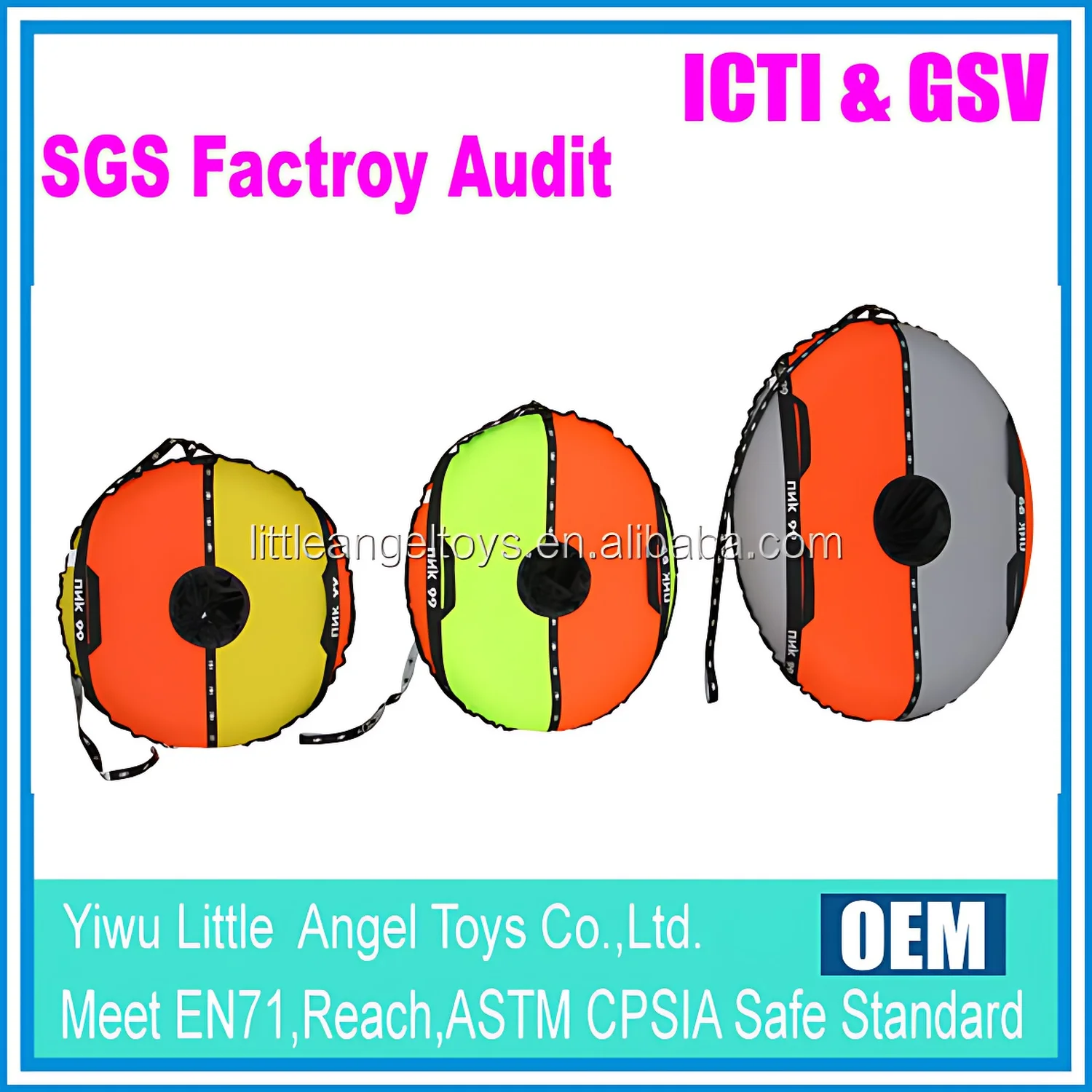 Plastic Snow Sled With Fabric Cover Inflatable Heavy Duty Pvc Product