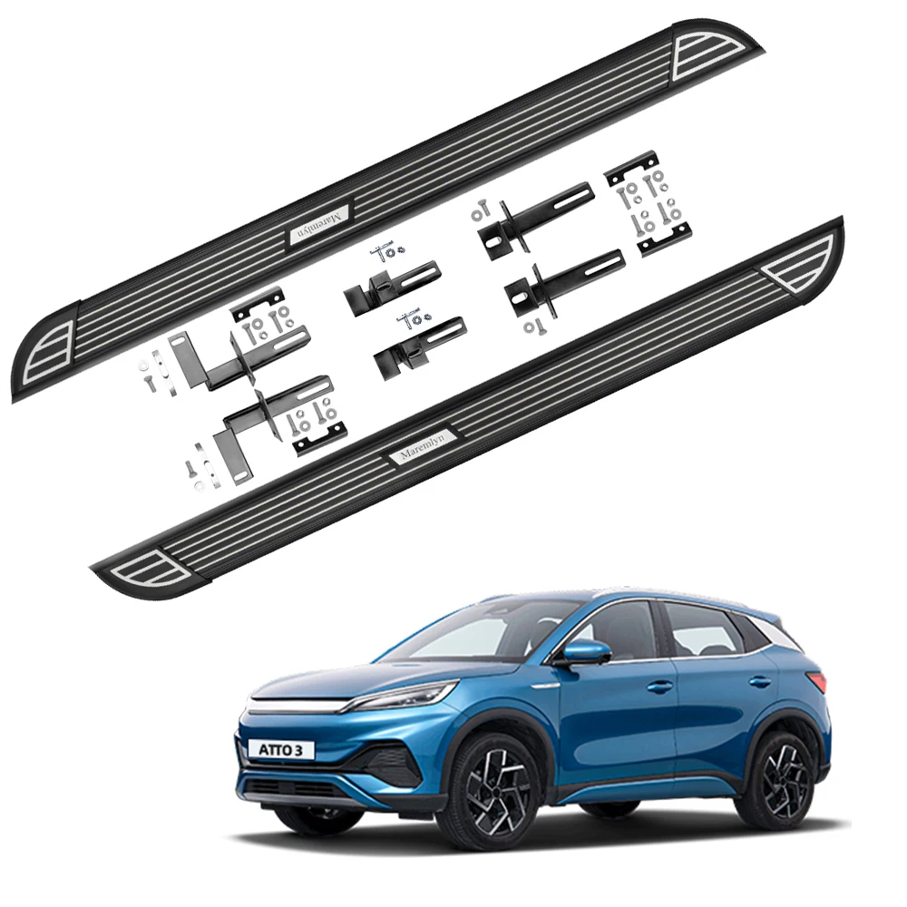 ATTO3 Aluminum Alloy Exterior Accessories Running Boards Side Step Nerf Bar Side Pedal For BYD ATTO 3 Yuan Plus