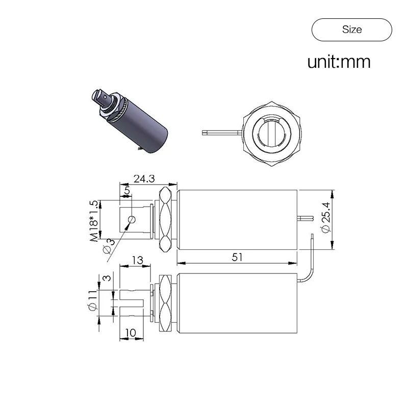 DC 12V-24V Linearer Push-Pull Rohrantrieb Micro Mini Magnet