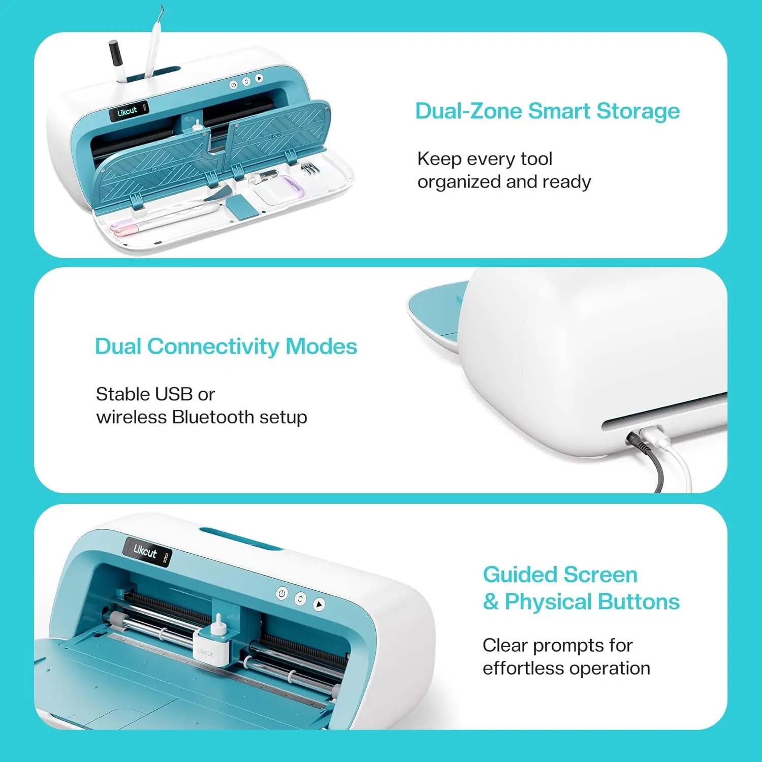 Likcut S41 Cutting Machine - Portable Bluetooth Craft Tool