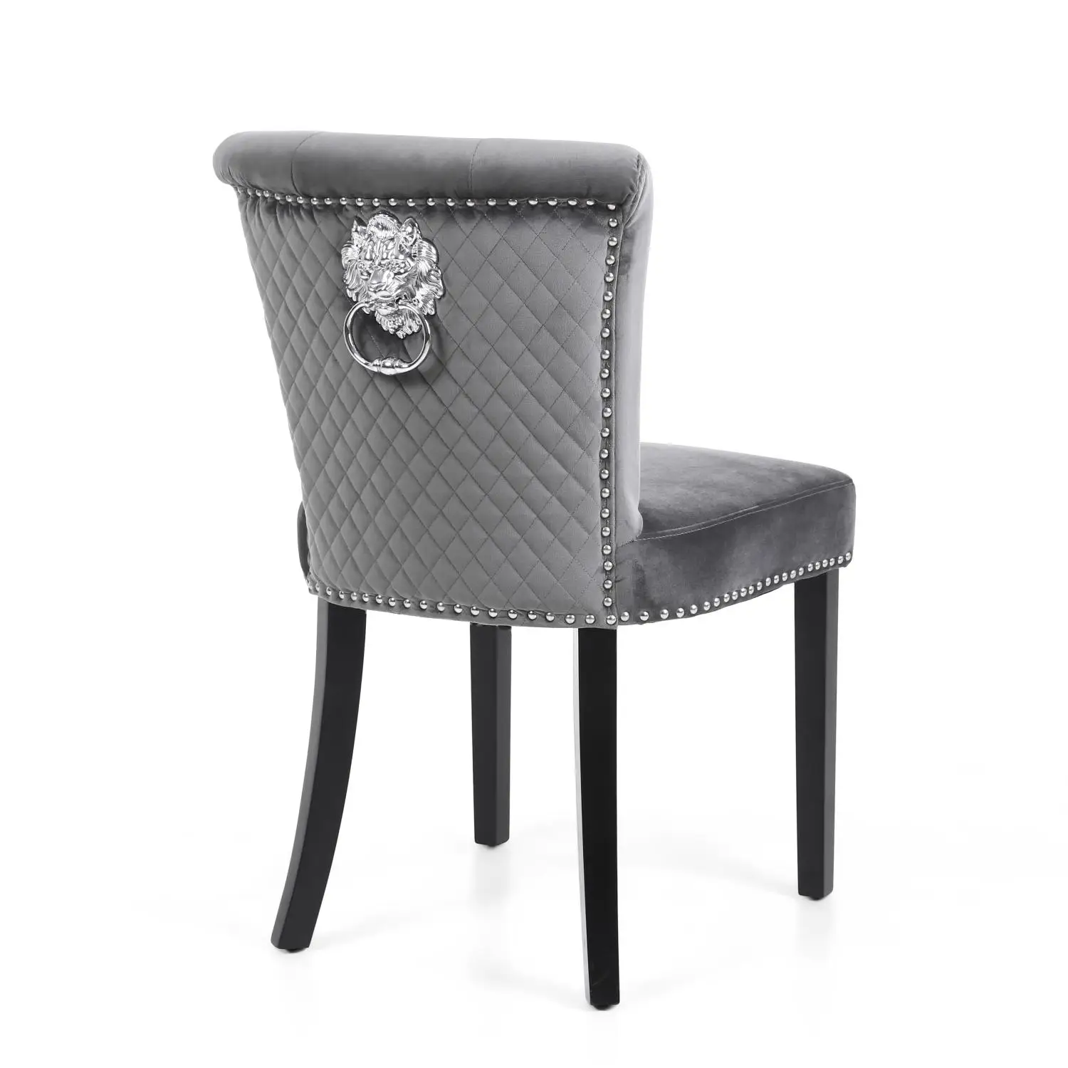 grey chair with knocker on back