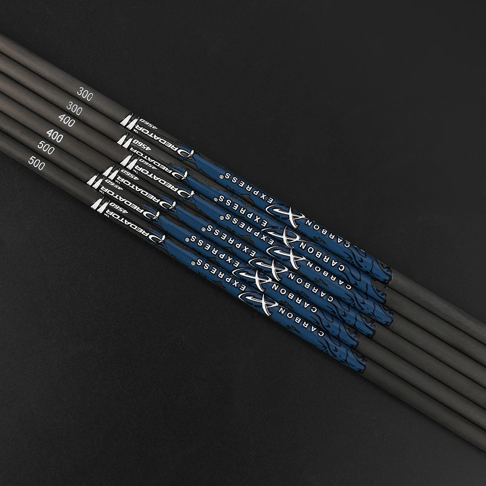 31" Pure Carbon Arrow Shaft Sp300 400 500 Id6.2mm Recurve Compound Bow Shooting Diy Hunting