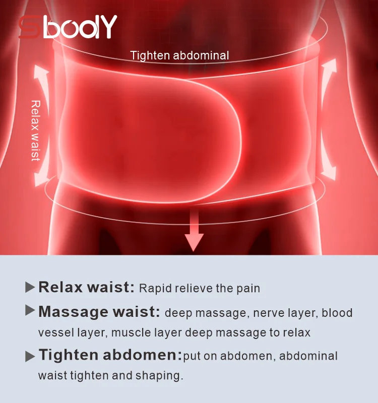 Ems Slimming Belt Electric Muscle Relieve Back Pain Waist Deep Massage