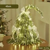 45cm tree with bow ties green