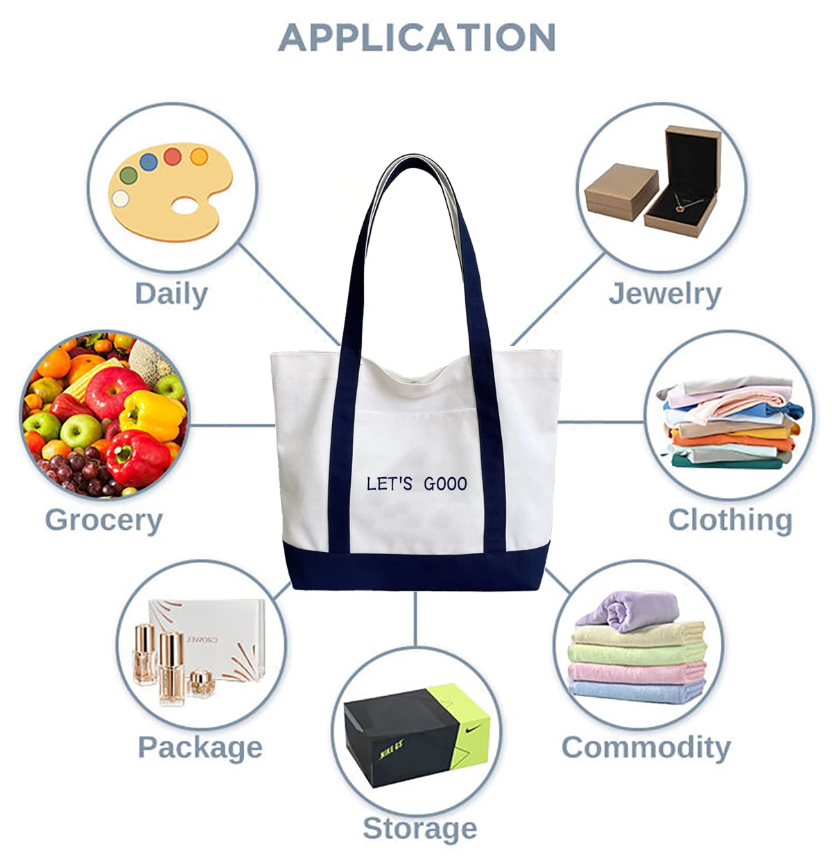 High Quality Custom Cotton Canvas Tote Bag with Zipper Pocket Oversized Reusable Shopping Bag for Women Beach Travel