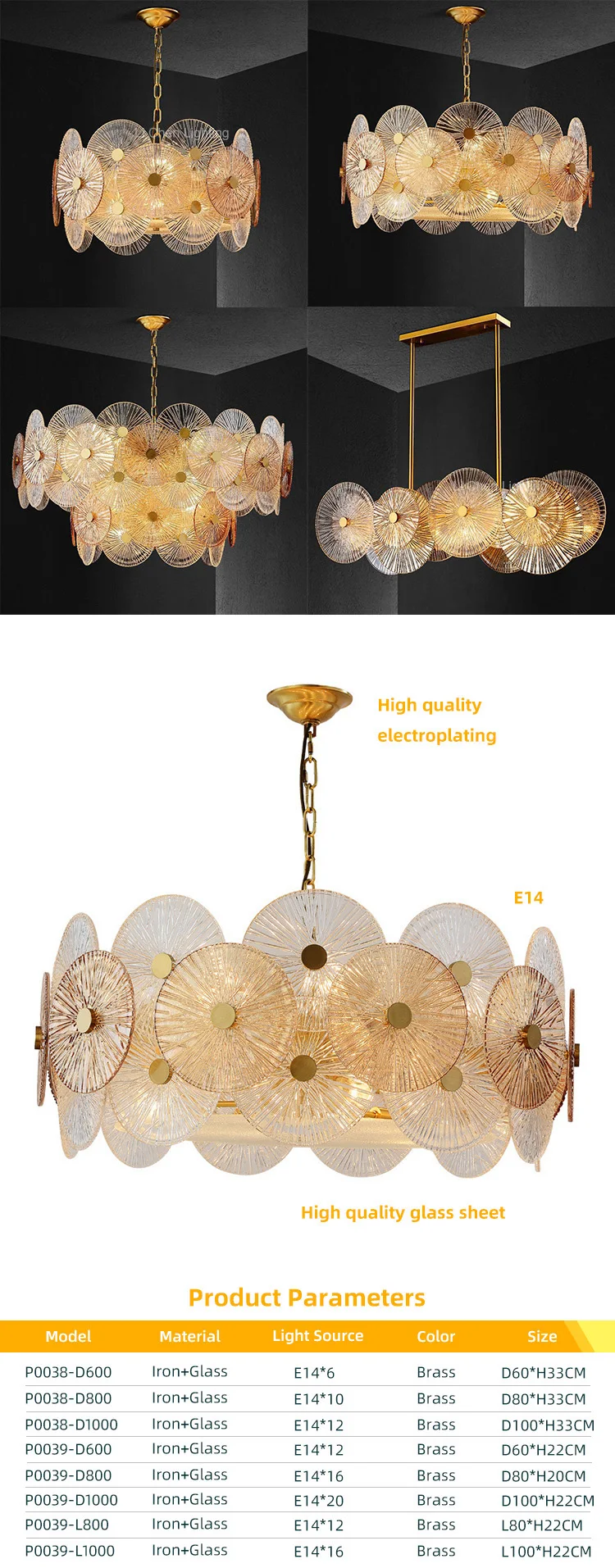 p0039 luxury textured glass chandelier  modern ice glass suspension lamp for villa living room-0