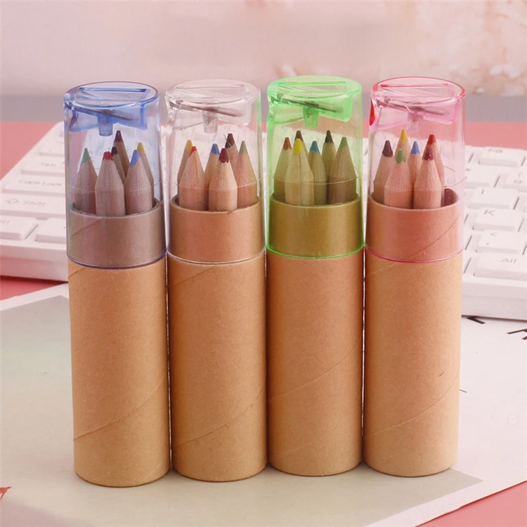 6pcs/12pcs School Colour Pencil Set Custom Logo Colors Pencils With ...