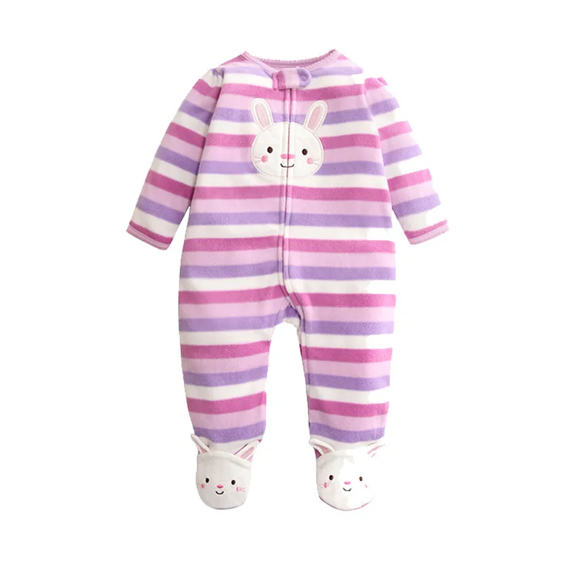 Baby Fleece Romper Cartoon Footies Jumpsuit Spring/Autumn/Winter Bodysuit Cute Sleepsuit 6-9 Months